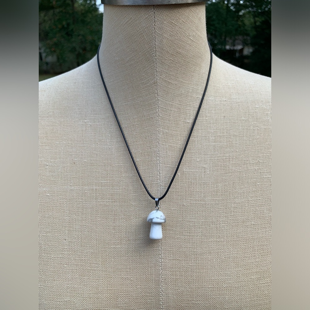 Handmade Genuine Stone Mushroom Amulet Necklace - Picture 8 of 14